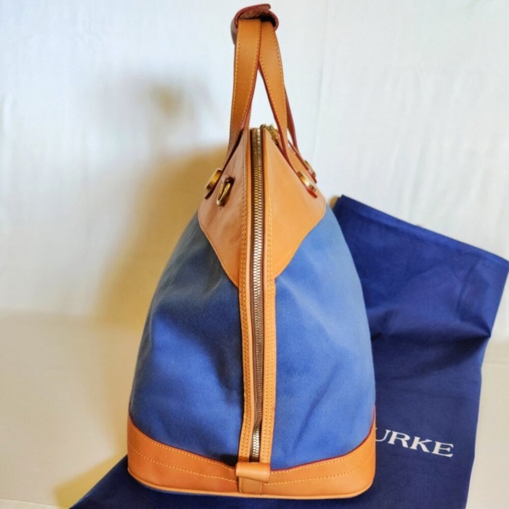 Dooney & Bourke Vintage Lg Cabriolet Zip Around Canvas/Leather Travel Bag - Blue - Picture 16 of 16